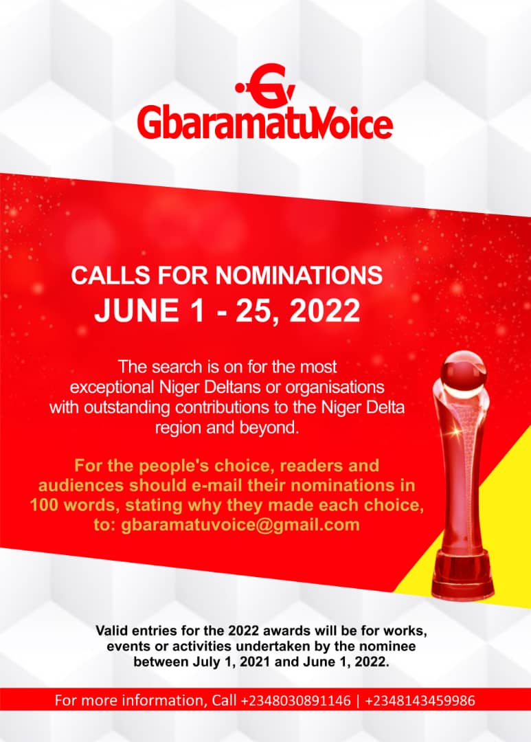 GbaramatuVoice unveils Niger Delta Awards categories for 2022